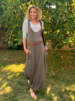 Khaki šatová sukně