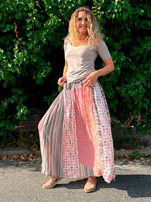 Sukně patchwork dlouhá