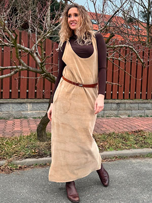 Béžová šatová sukně