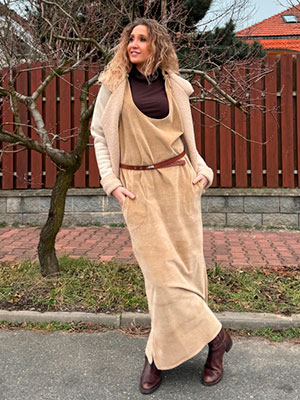 Béžová šatová sukně