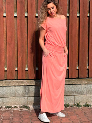 Dlouhá sukně lososová