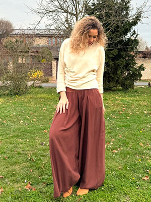 Kalhotová sukně palisandr