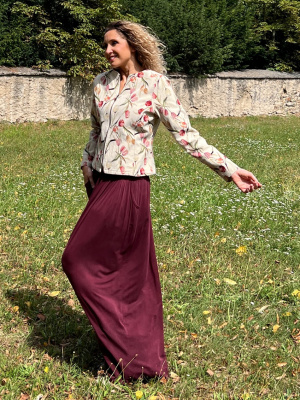 Kalhotová sukně mahagonové cupro