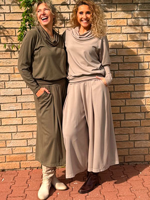 Kalhotová sukně maxi béžová