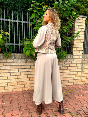 Kalhotová sukně maxi béžová