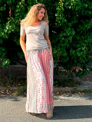 Sukně patchwork dlouhá