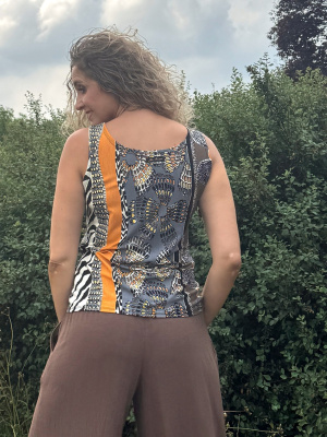 Tričko bez rukávů vzor afrika