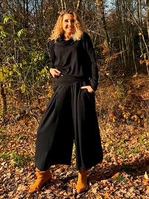 Kalhotová sukně maxi černá