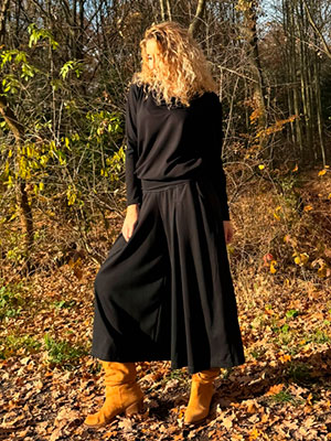 Kalhotová sukně maxi černá