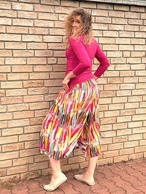 Kalhotová sukně maxi barevná