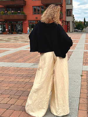 Kalhotová sukně dlouhá vanilka
