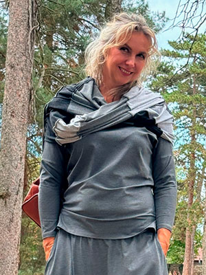 Netopýří tunika prodloužená šedá melange