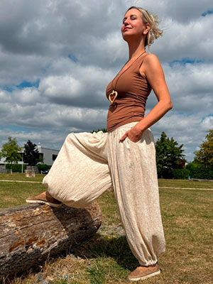 Kalhotová sukně/harémky béžové