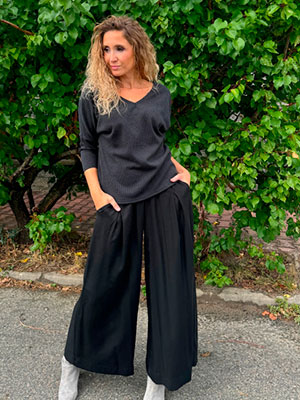 Kalhotová sukně černá maxi