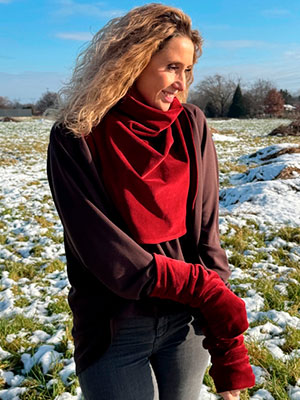 Vínový rolákový nákrčník