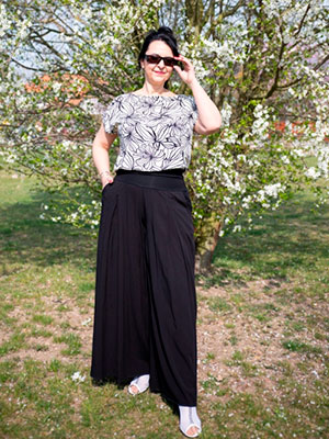 Kalhotová sukně dlouhá černá
