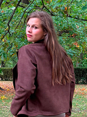 Oversize hnědé semišové sako