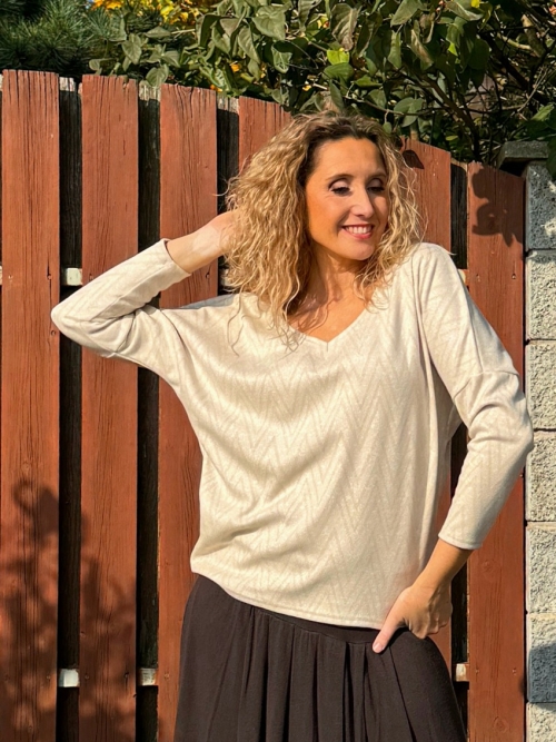 Netopýří tunika smetanovobéžová