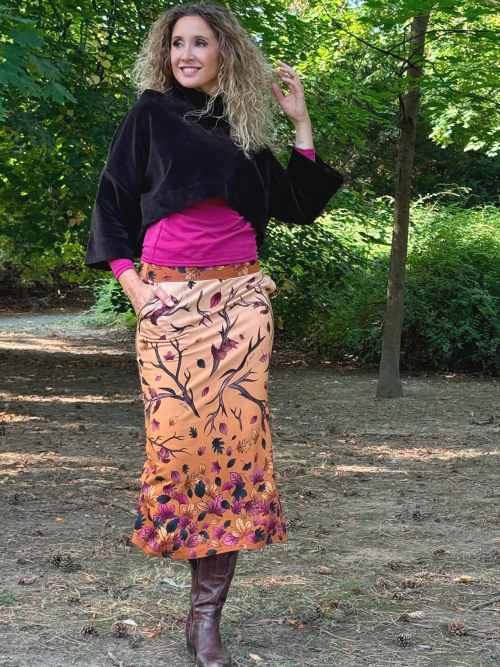 Sukně s originálním potiskem La déesse listy