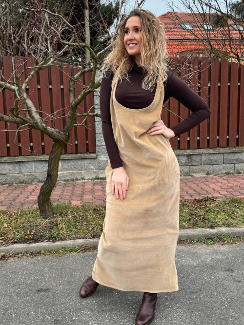 Béžová šatová sukně