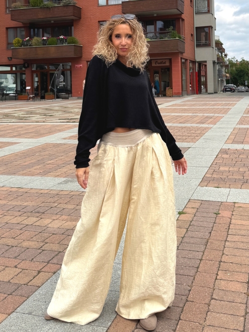 Kalhotová sukně dlouhá vanilka