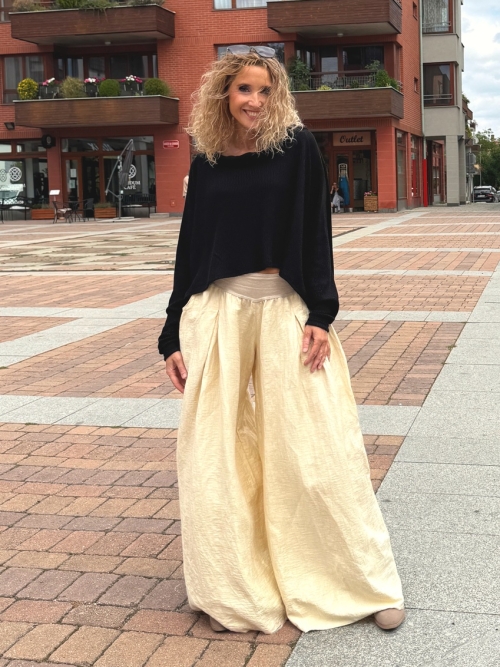 Kalhotová sukně dlouhá vanilka