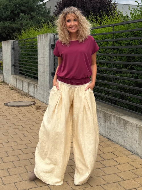 Kalhotová sukně dlouhá vanilka