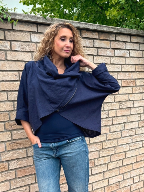 Kabátek netopýr modrý