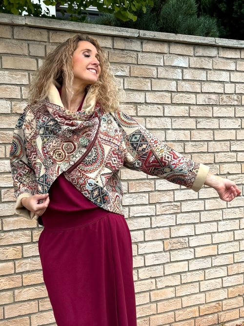 Kabátek netopýr indianský vzor