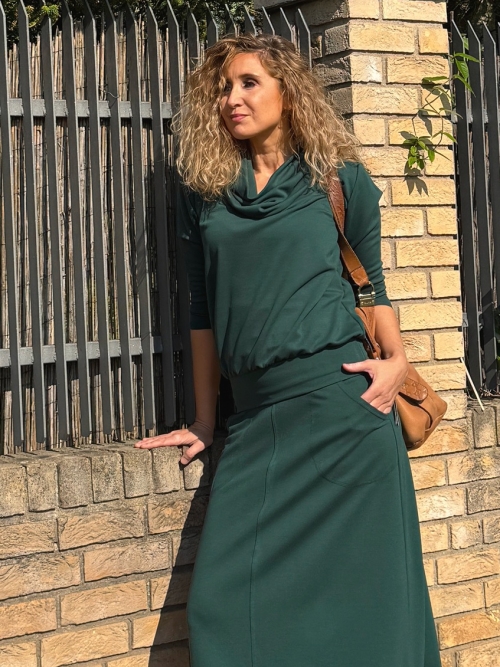 Rolák s pružným pasem tmavě zelený