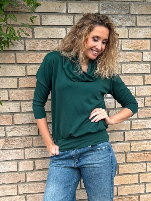 Rolák s pružným pasem tmavě zelený