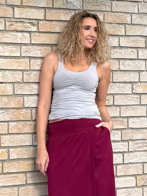 Tričko bez rukávů béžová melange