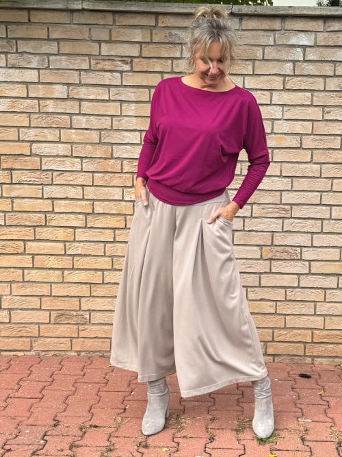 Kalhotová sukně maxi béžová