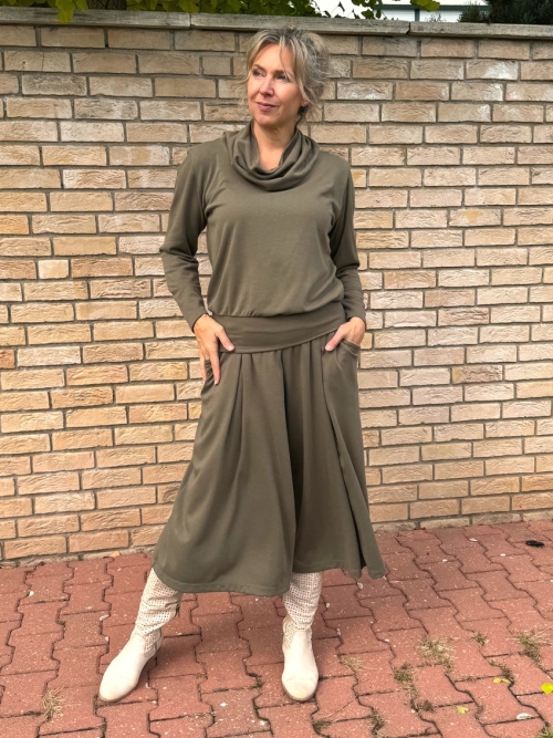 Kalhotová sukně maxi khaki