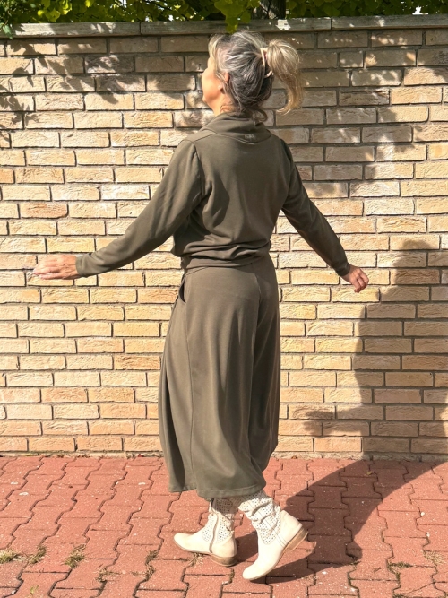 Kalhotová sukně maxi khaki