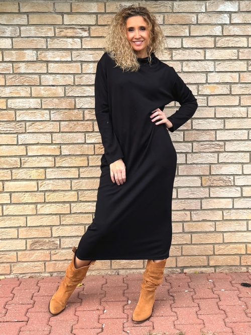 Černé dlouhé šaty se stojáčkem