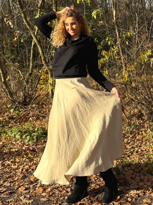 Polokolová sukně perleť