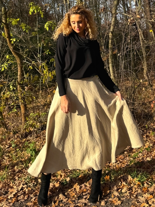 Polokolová sukně perleť