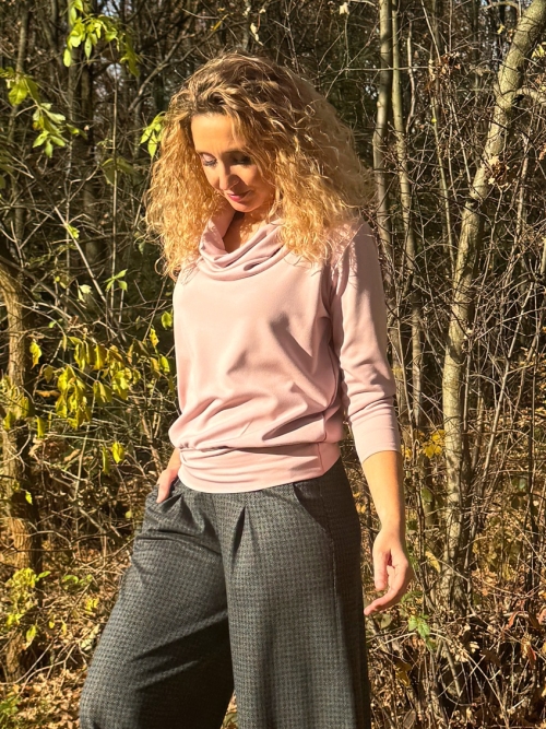 Rolák s pružným pasem pudrově růžový