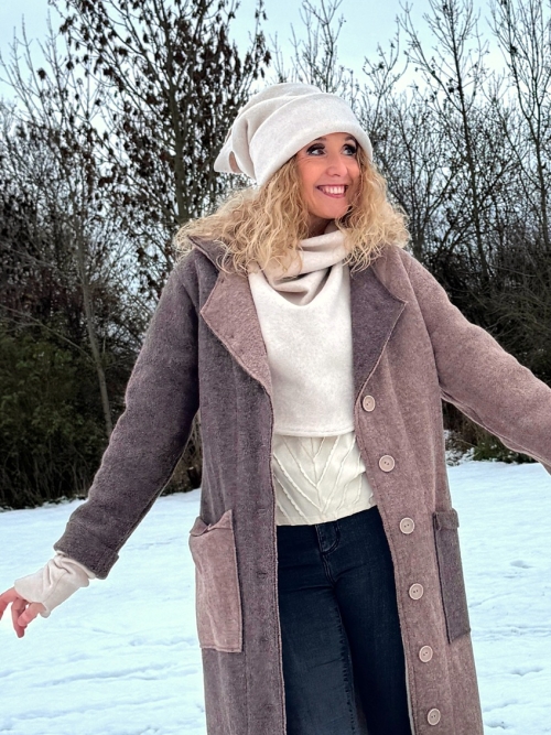 Fleesový rolákový nákrčník světlý