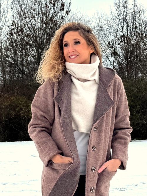 Fleesový rolákový nákrčník světlý