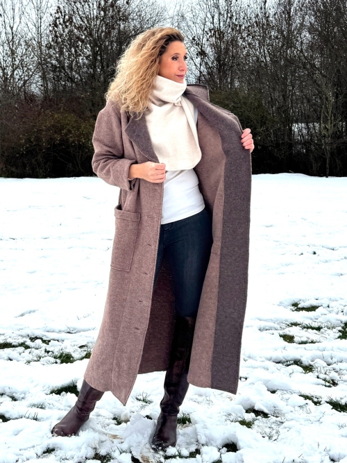 Zimní kabát pařená vlna světle hnědý