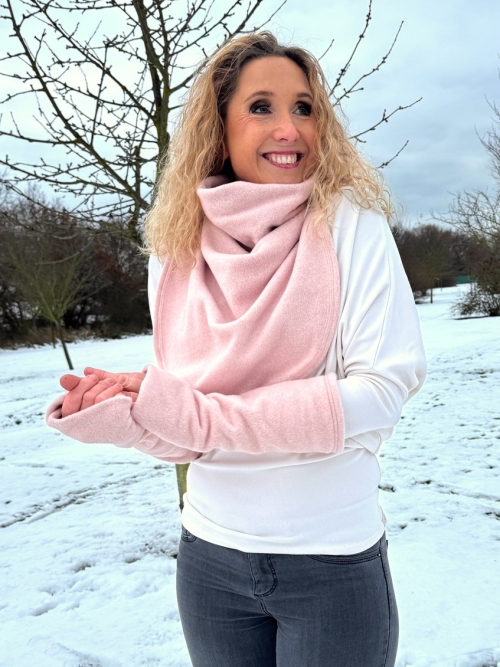 Fleesový rolákový nákrčník růžový