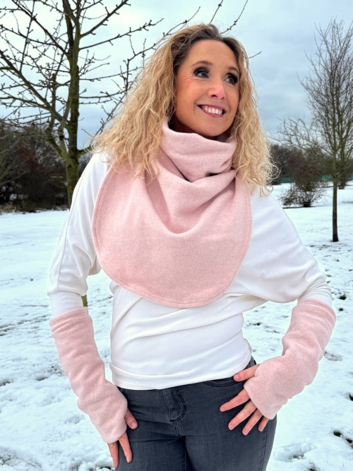 Fleesové nátepníky růžové