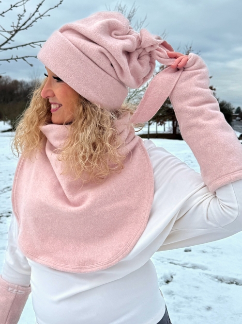 Fleesové nátepníky růžové