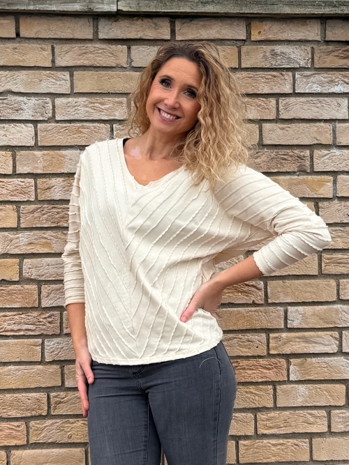 Volný top V výstřih vlnka