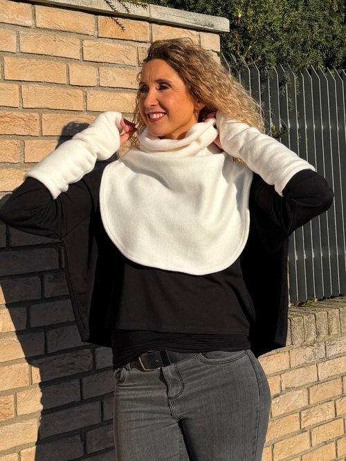 Fleesové nátepníky bílé