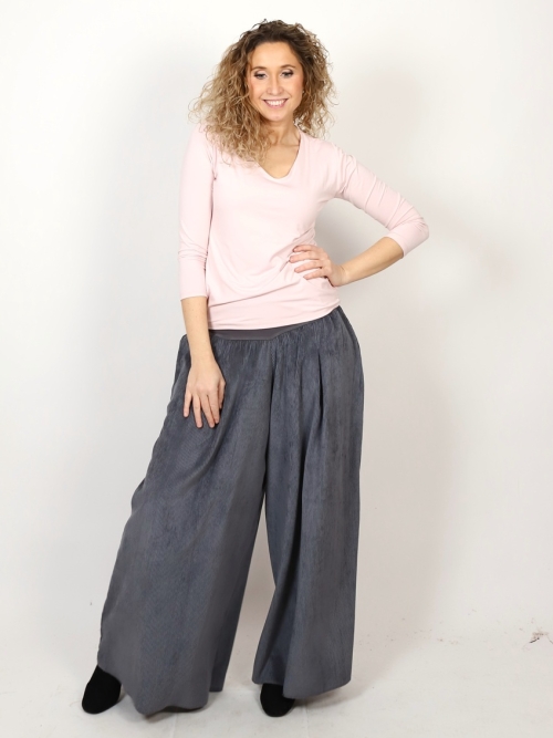 Kalhotová sukně šedý manžestr