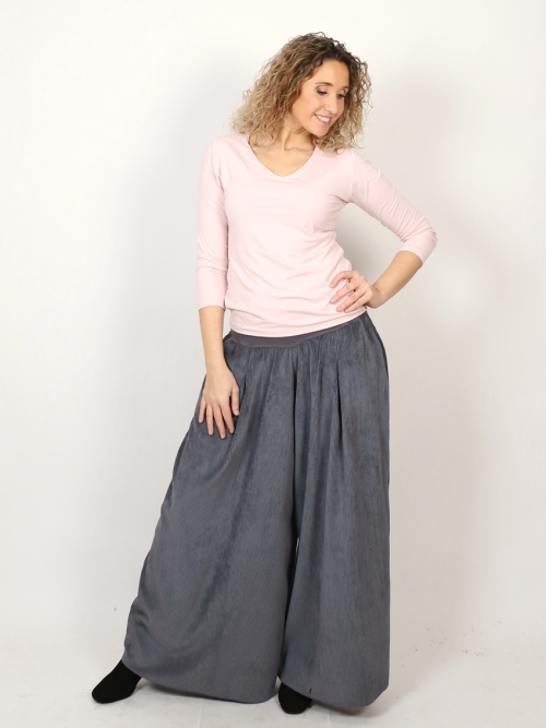 Kalhotová sukně šedý manžestr