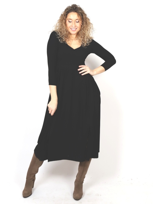 Šaty s rozparky černé